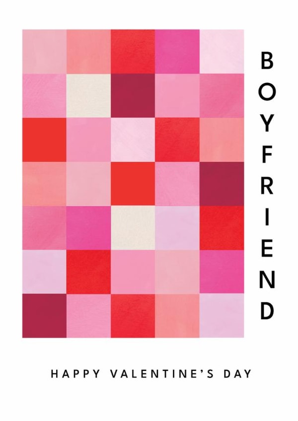 Arty Valentine's Day Card - For Boyfriend - Checkerboard Pattern created by Lemon and Sugar 
