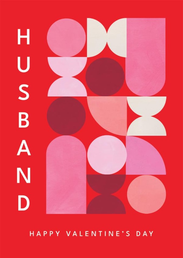 Arty Valentine's Day Card - For Husband - Bauhaus Pattern created by Lemon and Sugar 