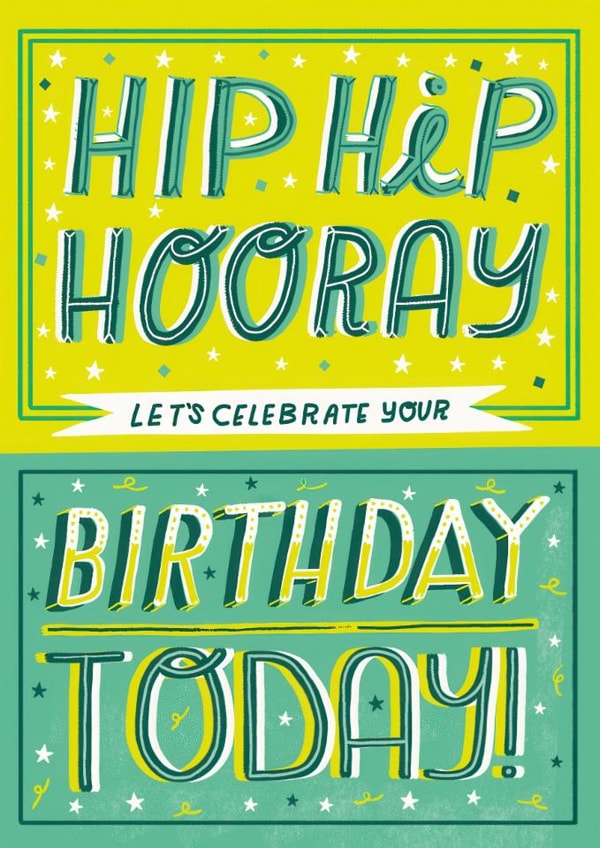 Classic Birthday Card - Hip Hip Hooray created by Ohh Deer