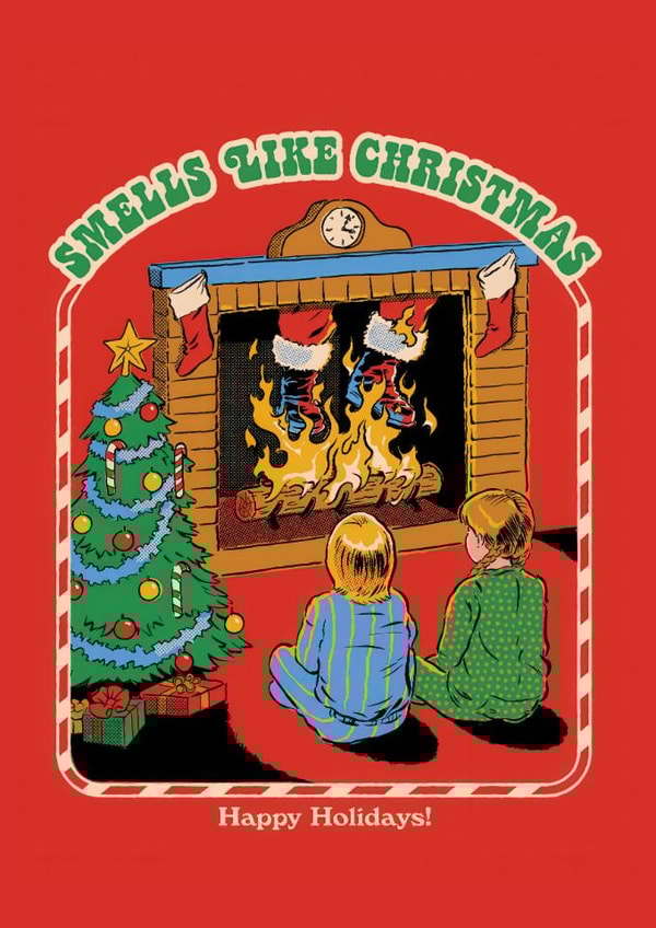 Funny Christmas Card - Smells Like Christmas - Santa's Burning Boots created by Ohh Deer