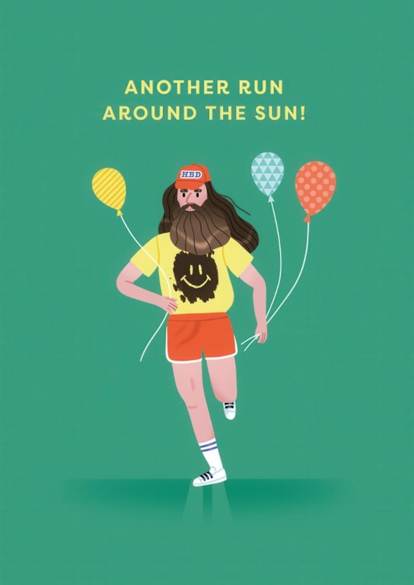 Funny Birthday Card - Forrest Gump - Another Run Around The Sun created by Ohh Deer
