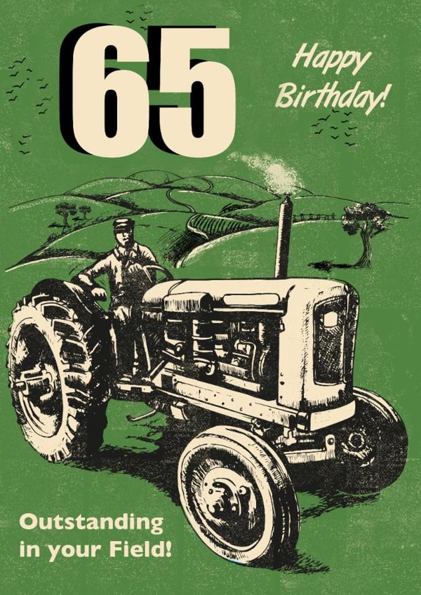 Classic Birthday Card - 65th - Tractor created by Rocket68