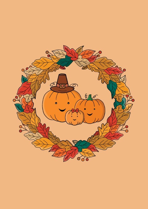 Autumn Pumpkin Family Wreath created by Diego Carvalho