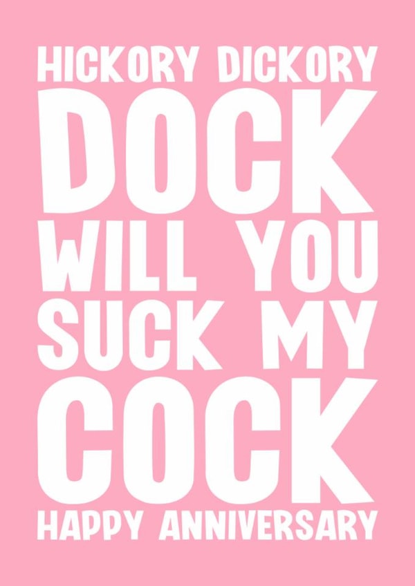 Naughty Anniversary Card - For Her - Hickory Dickory Dock created by Blind Faith