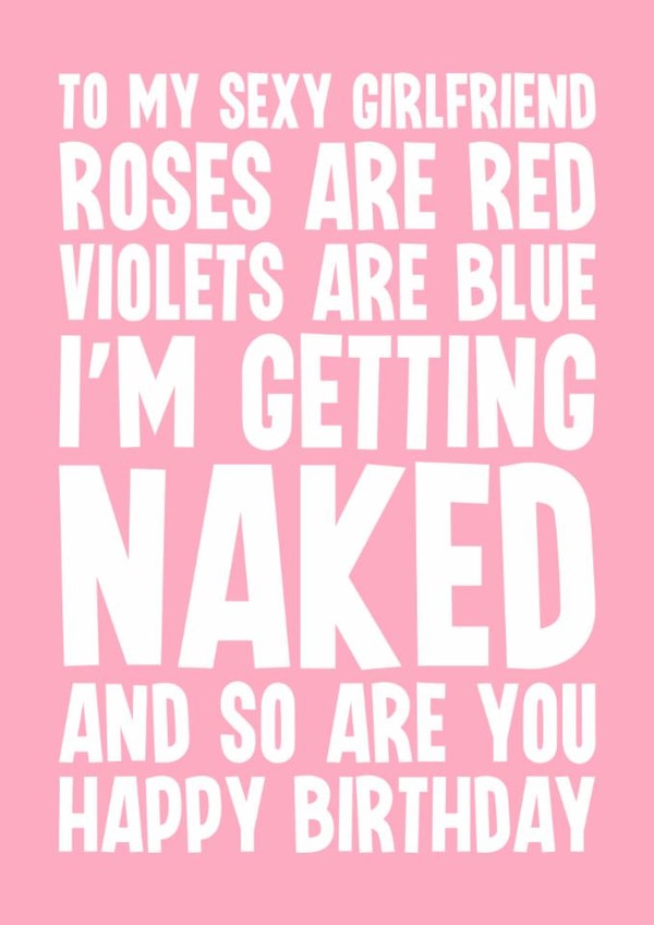 Cheeky Birthday Card - For Girlfriend - Let's Get Naked created by Blind Faith