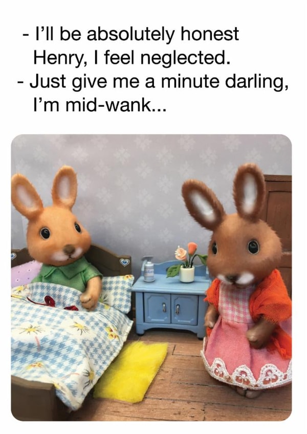 Rude Anniversary Card – Partner Birthday – Mid-Wank Neglect created by Brainbox Candy