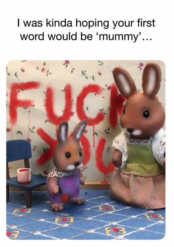 Rude Birthday Card – Parenting – Baby’s First Word created by Brainbox Candy