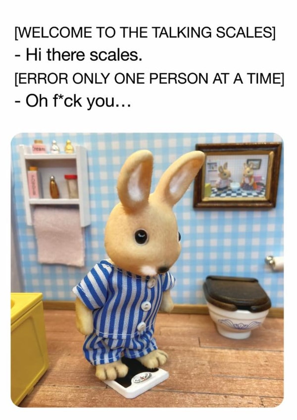 Funny Birthday Card – Rude Talking Scales created by Brainbox Candy