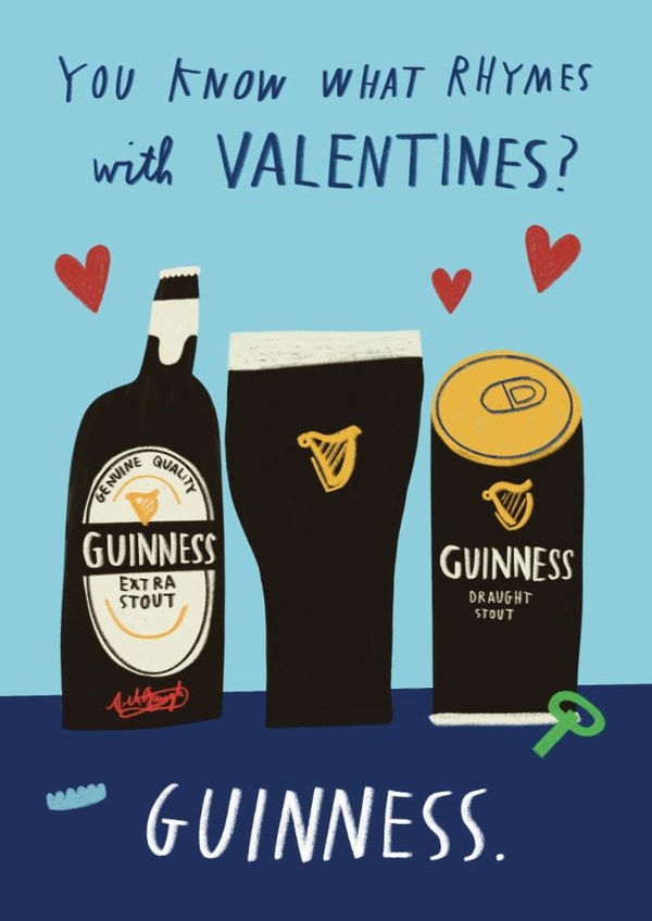 Funny Valentine's Day Card - Guinness created by Alice Mole Illustration