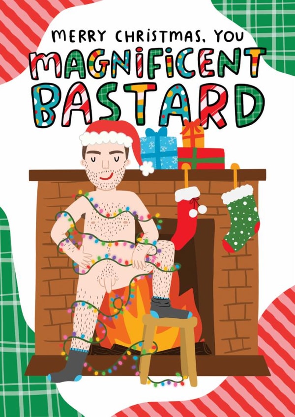Funny Christmas Card - Magnificent Bastard - Rude Card For Him created by Arrow Gift Co