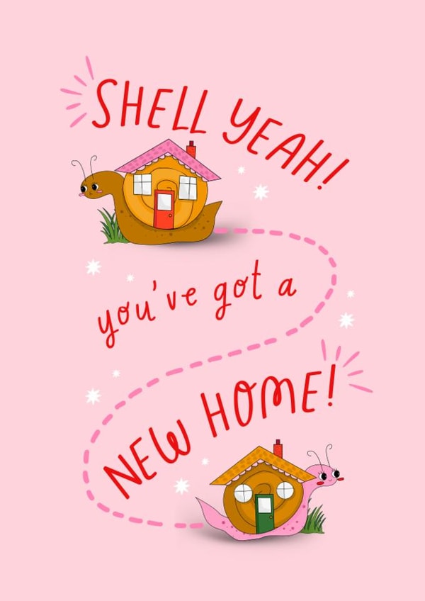 Cute New Home Card – Shell Yeah You've Got a New Home! created by Chipper Prints