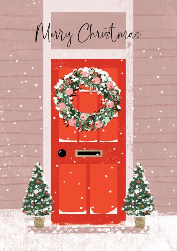 Classic Christmas Card - Front Door - Wreath created by Rebecca Prinn