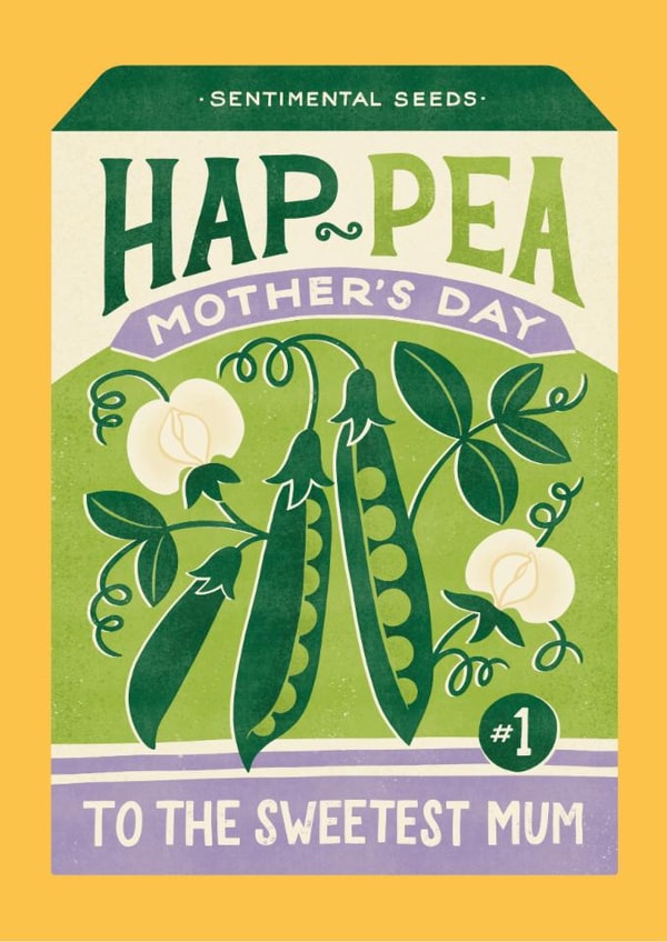 Arty Mother's Day Card - Sweet Pea Seeds created by Bird & Co Studio