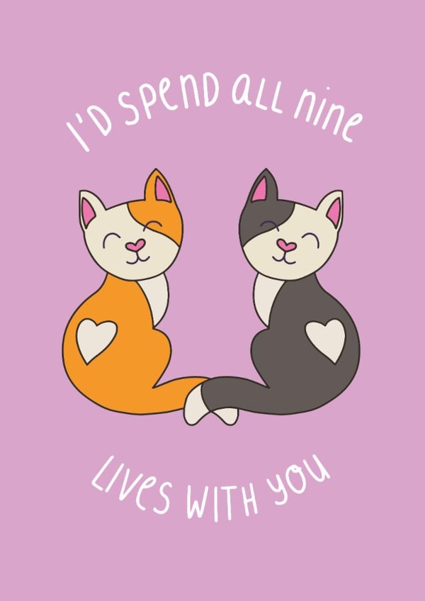 Cute Romantic Cat Valentines Card created by Xoxo Designs by Ruth