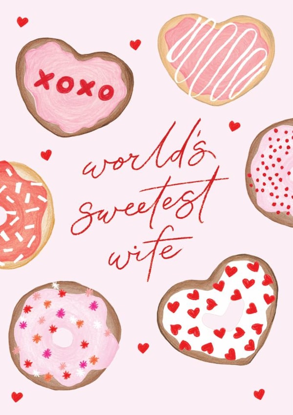 Cute Valentine's Day/Anniversary Card - World's Sweetest Wife - Donuts created by Making Meadows Ltd