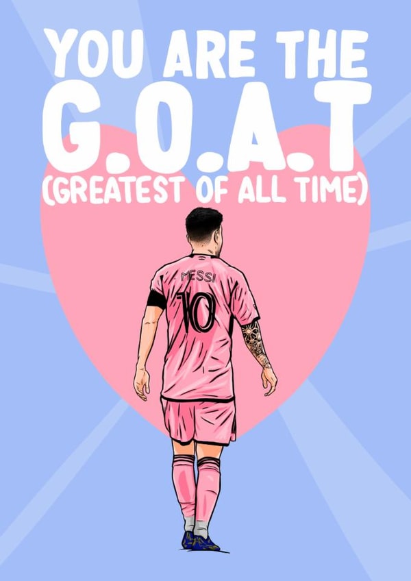 Funny Football Valentines Day Card Featuring Messi - Inter Miami Football Card created by ZB CREATIVE