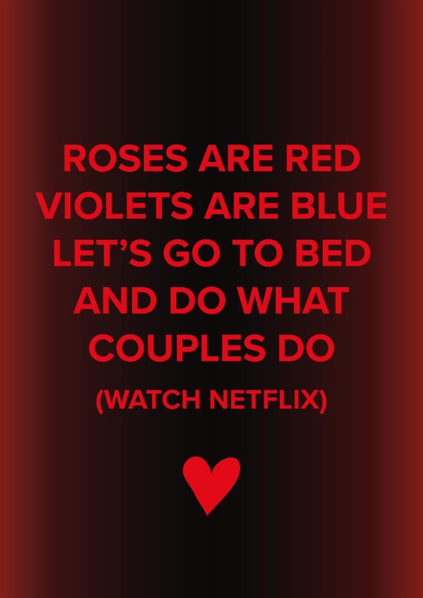 Funny Valentine's Day Card - What Couples Do - Netflix created by size3art