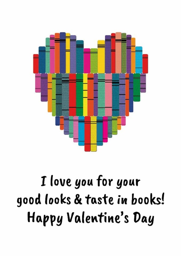 Funny Valentine's Day Card - Books - Good Looks created by size3art