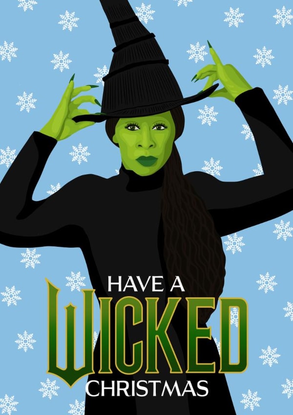 Fun Christmas Card - Wicked - Elphaba created by Pink Peach Cards