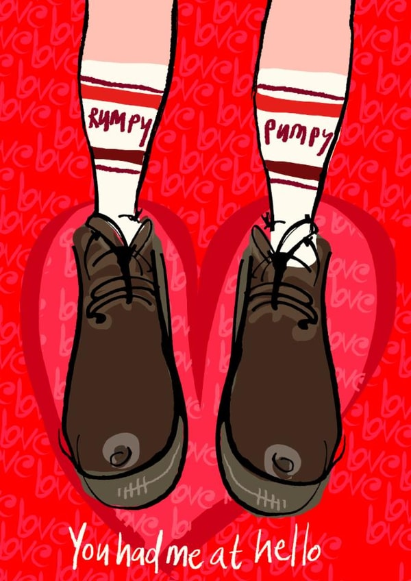 VALCOMP Valentine/anniversary/Cheeky & romantic Rumpy Pumpy, you had me at hello created by Higgledy Ink Illustration