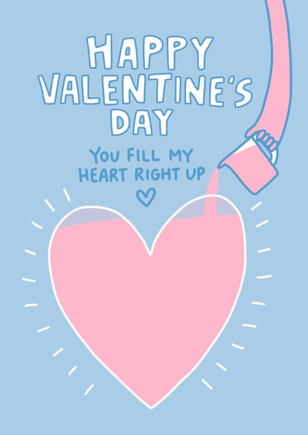 Cute Valentine's Day Card - You Fill My Heart Right Up - Heart | thortful