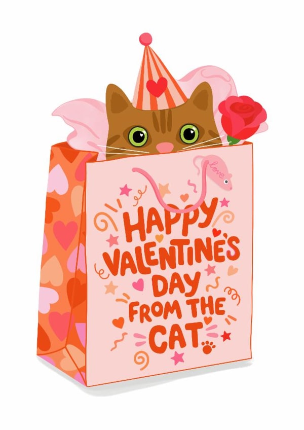 Cute Valentine’s Day Card - From the Cat created by Helen Thompson
