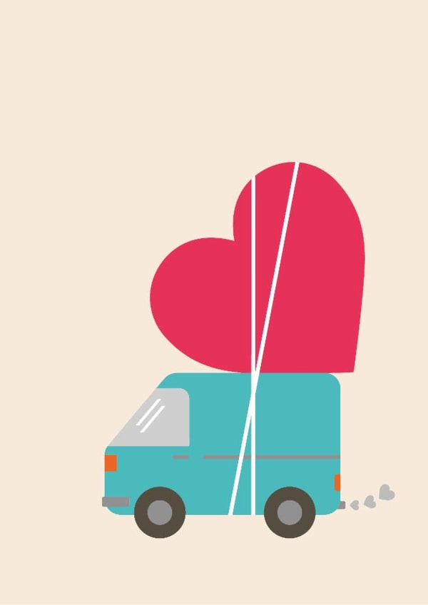 Cute Valentine's Day Card - Love Van created by Dicky Bird