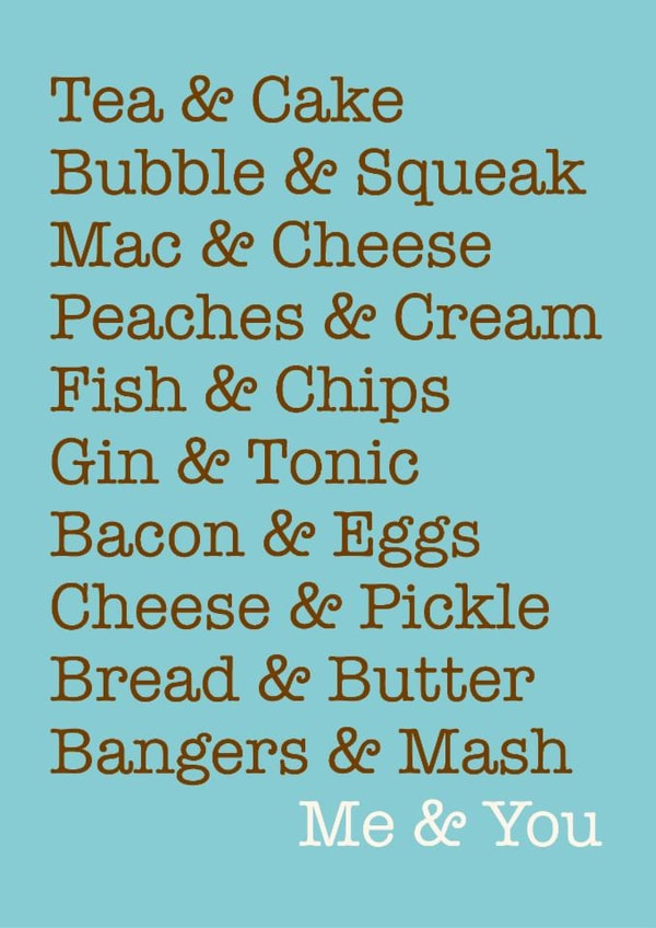 Arty Valentine's Day Card - Perfect Pairings - Me And You created by Dicky Bird