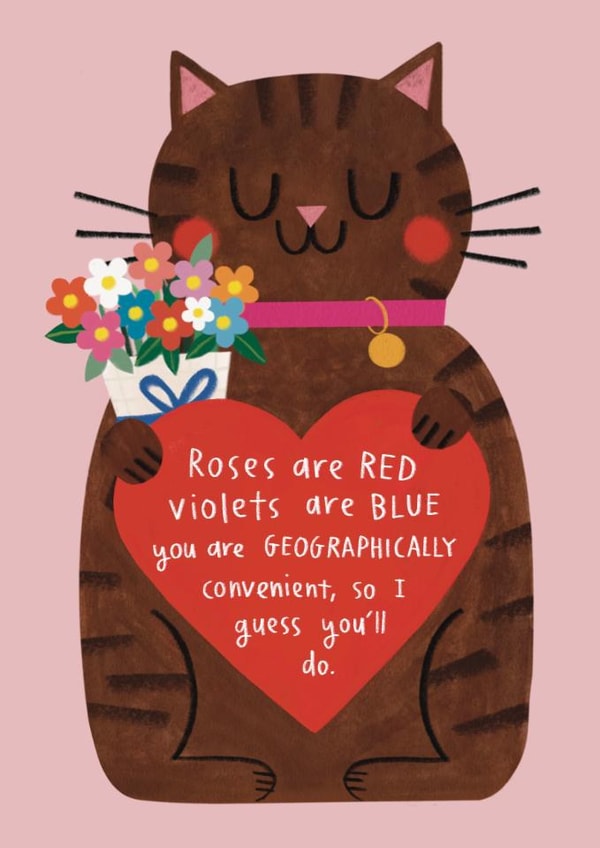 Cute Valentine's Day Card - You'll Do - From The Cat created by Alice Mole Illustration