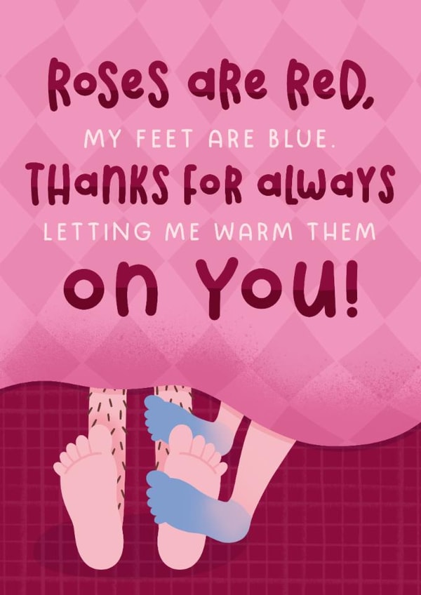Funny Anniversary/Valentine's Day Card - Roses Are Red - Cold Feet created by Joanne Hawker