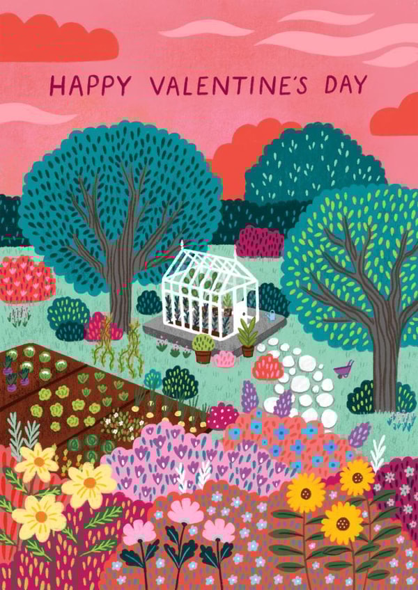 Pretty Valentine's Day Card - Colourful Garden created by Pear Tree Press