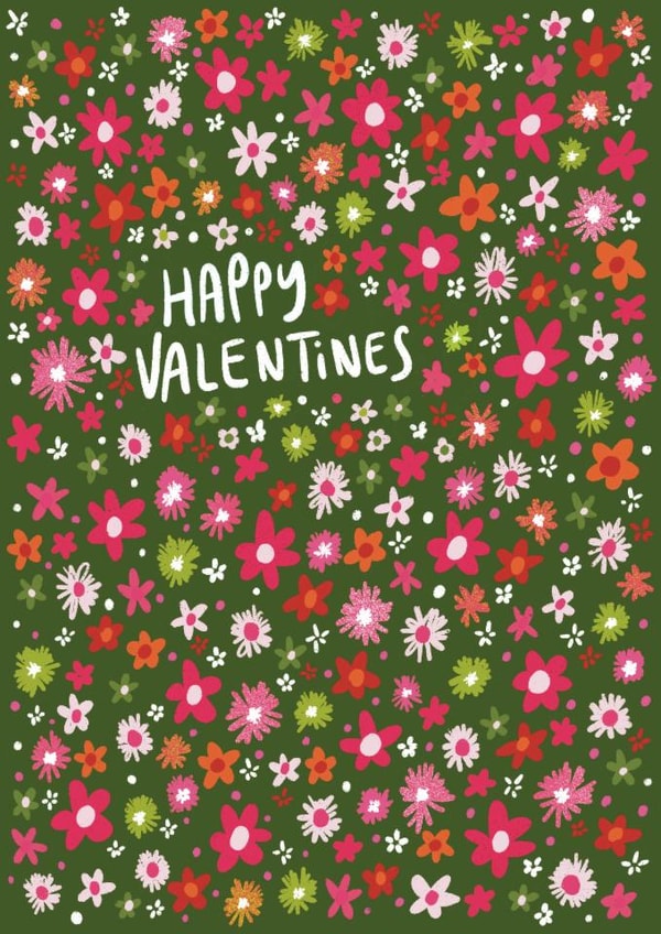 Happy Valentines floral pattern card created by Emma Enticknap