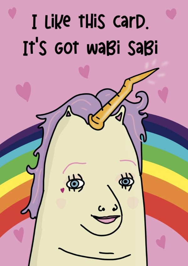 Funny Birthday Card - Wabi Sabi - Unicorn created by Blessherlittleartoons by Amy