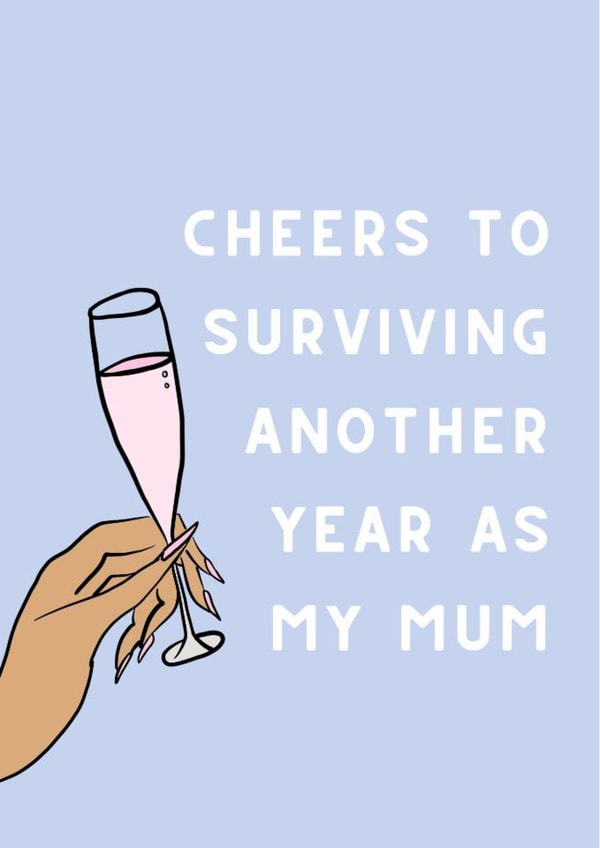 Fun Mother’s Day card for mum | cheers to her created by Molly Cards UK