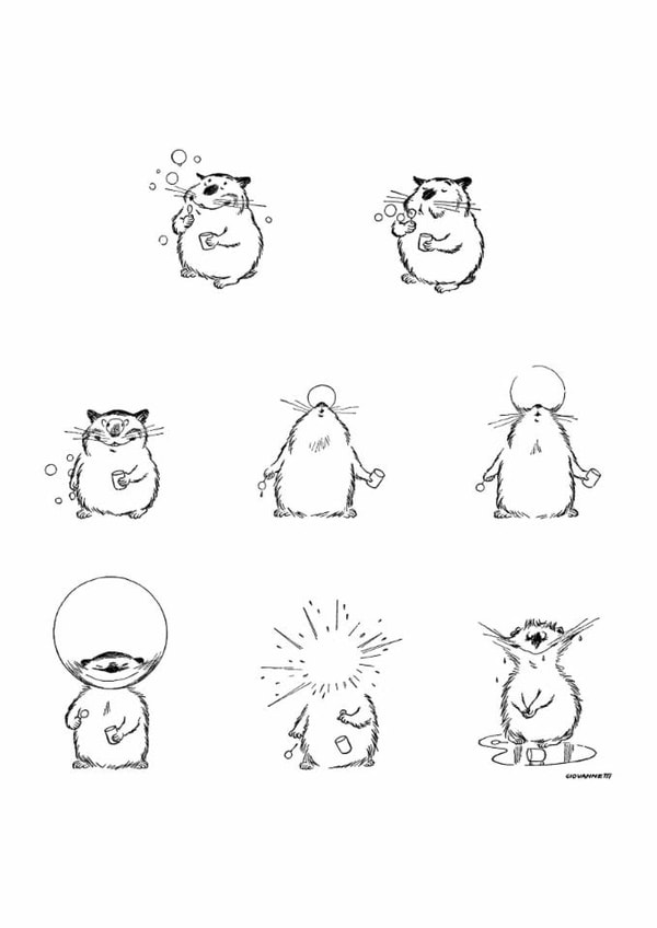 Cute Birthday Card - Hamster Bubbles created by Punch Limited