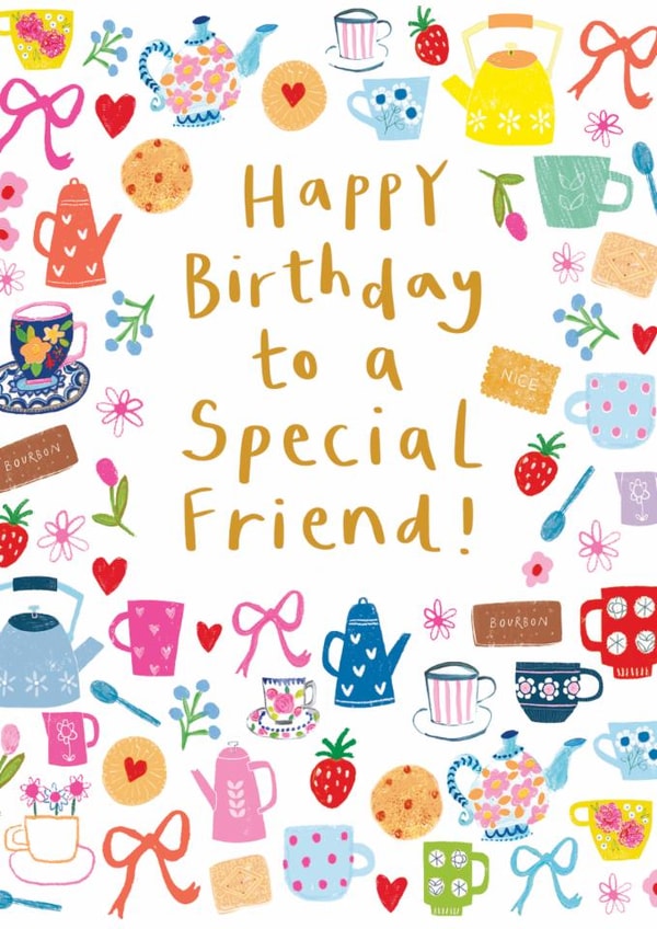 Classic Birthday Card - Special Friend - Teacups created by Paper Salad
