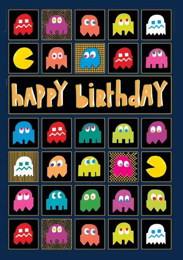 Pac-Man Happy Birthday Card created by Paper Salad