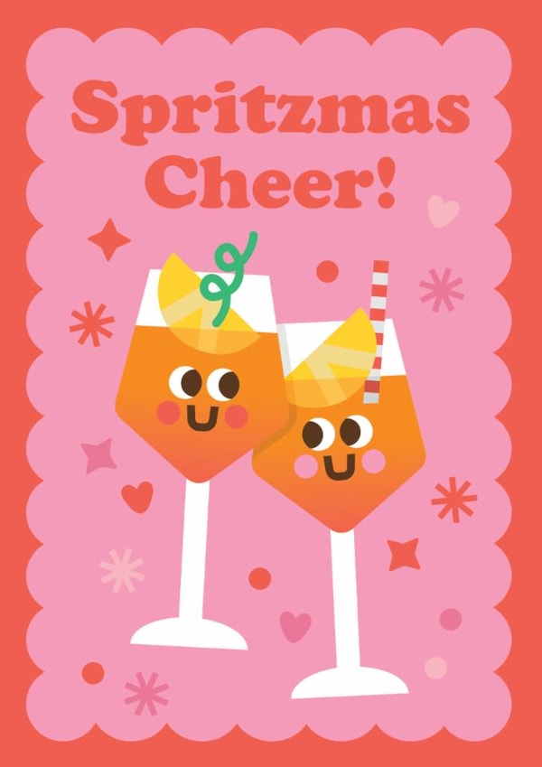 Funny Cocktail Christmas Card - For Her - Spritzmas Cheer created by Studio Boketto