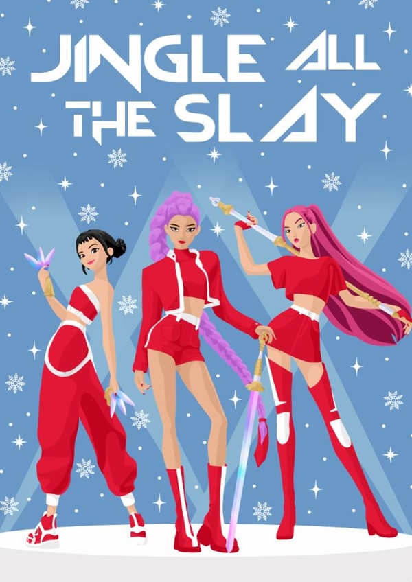 Fun Christmas Card - Kpop Demon Hunters - Jingle All The Slay created by Pink Peach Cards