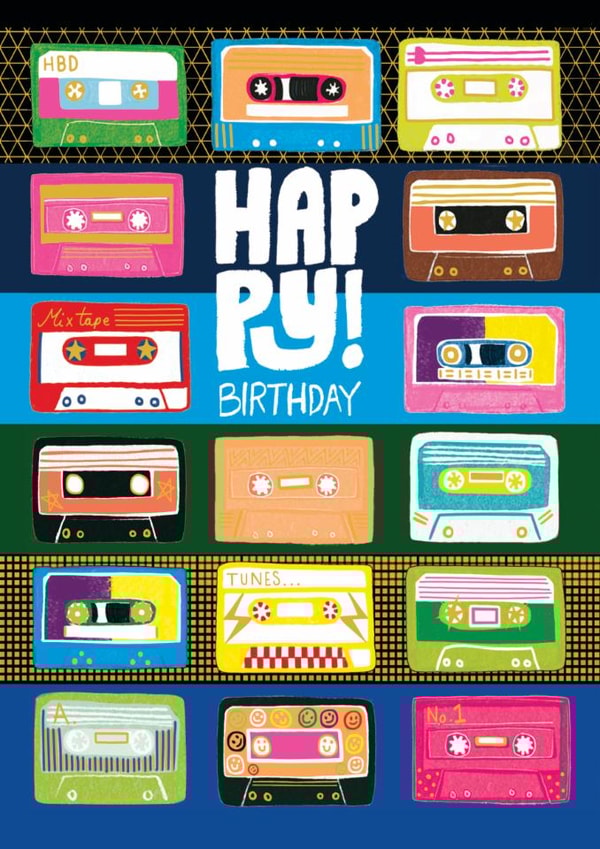 Classic Birthday Card - Retro Cassettes created by Paper Salad
