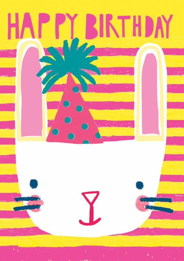 Cute Birthday Card - Party Bunny created by Paper Salad