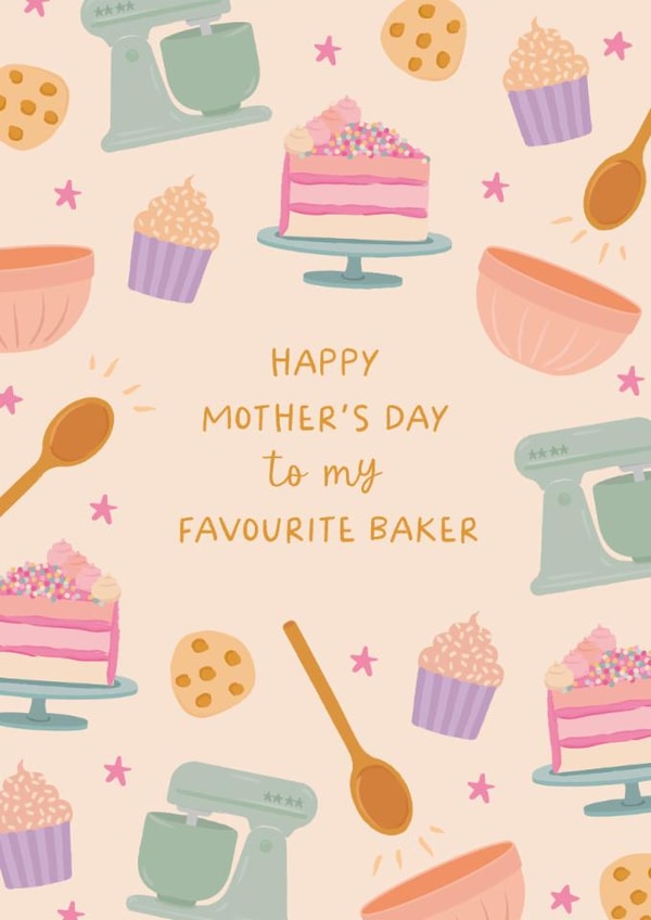 Classic Mother's Day Card - Favourite Baker created by The Pattern Press