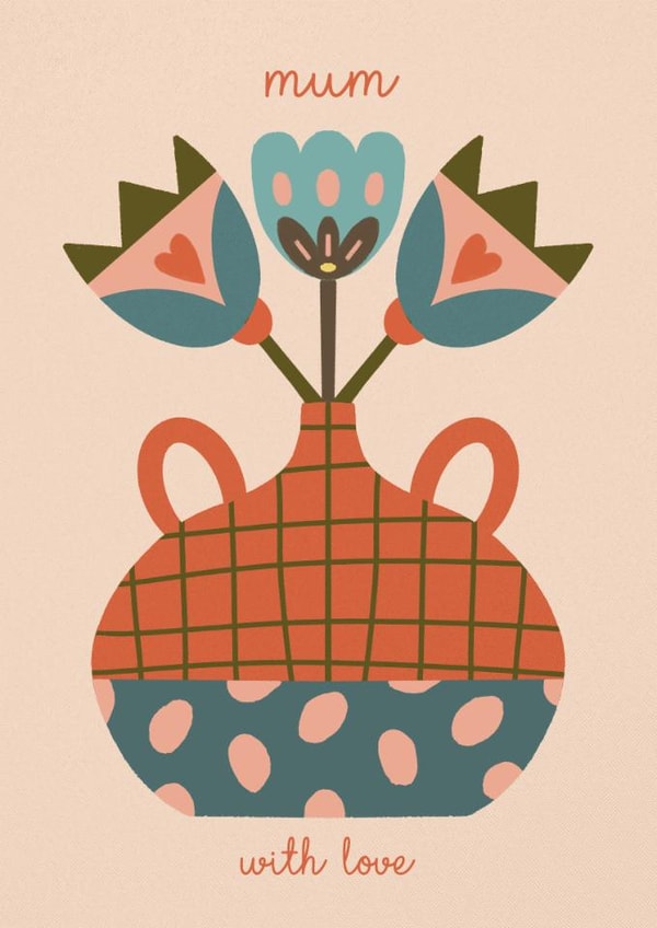 Arty Mother's Day/Birthday Card - Flower Vase created by NICHOLA COWDERY ILLUSTRATIONS 