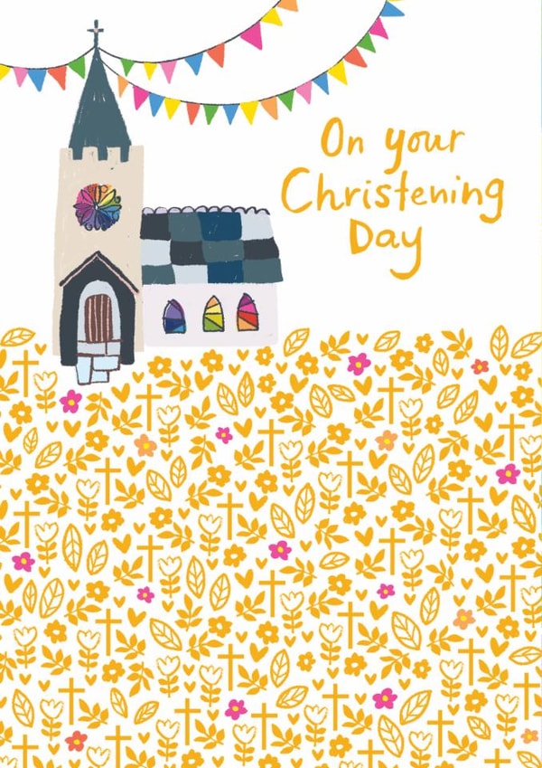 Classic Christening Card - Church And Bunting created by Paper Salad