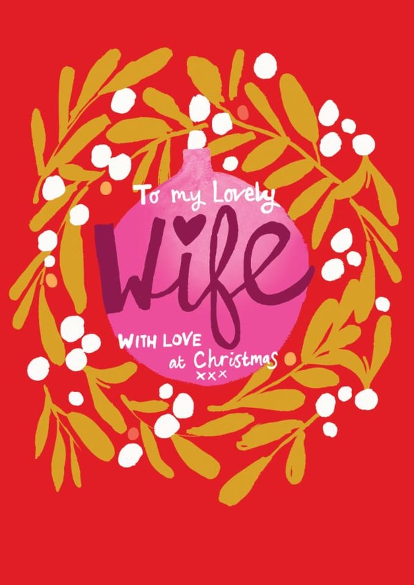 Classic Christmas Card - Lovely Wife - Berry Wreath created by Paper Salad