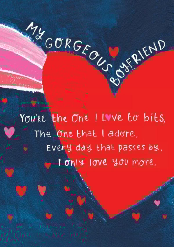 Classic Valentine's Day Card - Gorgeous Boyfriend - Love You More created by Paper Salad