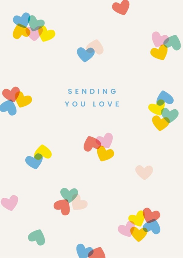Classic Birthday Card - Sending Love - Confetti Hearts created by Ellen Schlegelmilch