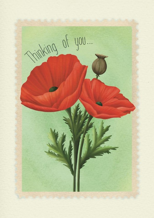 Pretty Thinking Of You Card - Poppy - Wildflower created by Pixiecraft