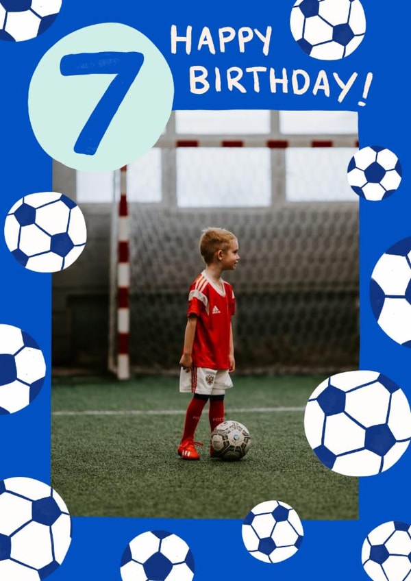 Classic 7th Birthday Card - Football - For Him created by Carla Ellis