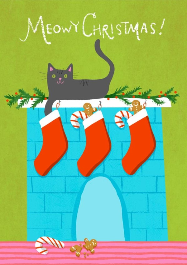 Cute Naughty Kitty Cat Meowy Christmas Gingerbread created by Rachel Hallquist